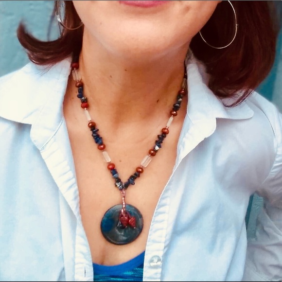 Jewelry - 🏵REDUCED!🏵Artisan Genuine Stone Marble Necklace